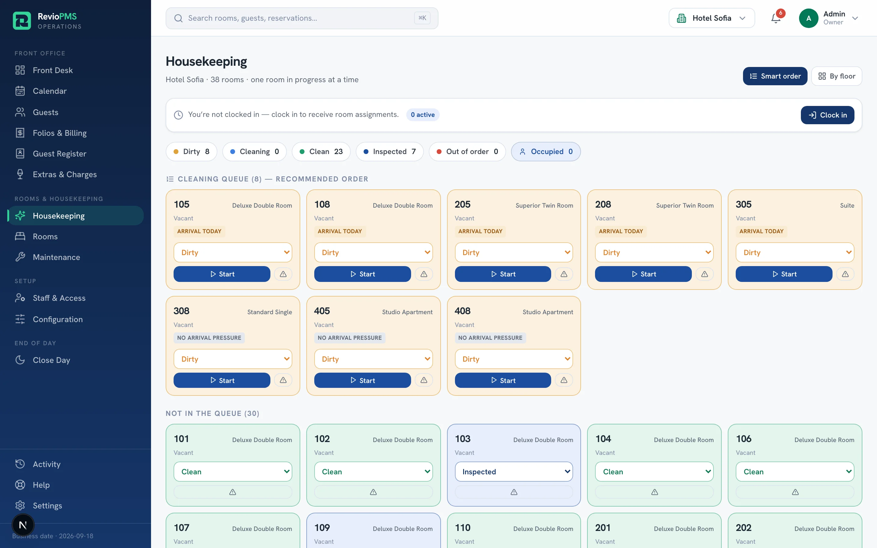 RevioPMS — Property Management System interface