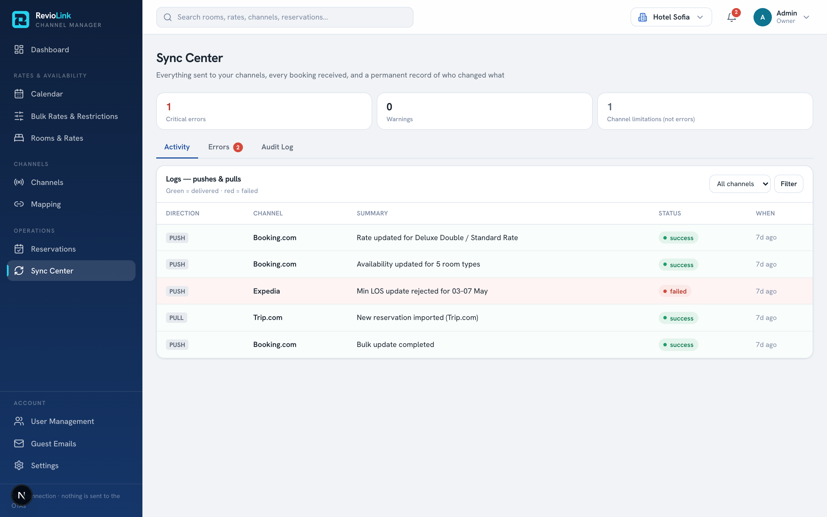RevioLink — Sync Center